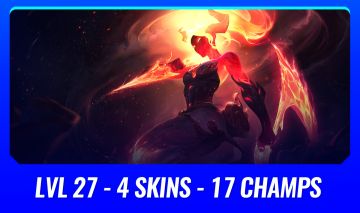 ( LVL 27 AKALI INFERNAL ) 4 SKINS + 17 CHAMPS ( SERVER BR - SEM ELO )