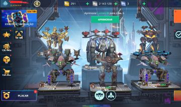 Conta de War Robots, com robôs MK2 e Titan Bjorn