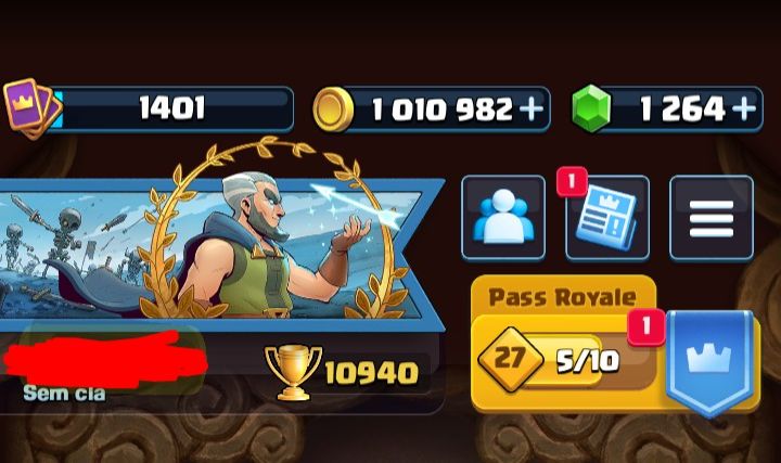 CLASH ROYAL 10K TROFEU+ 1.2K GEMAS