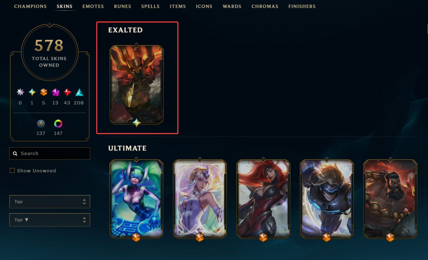 CONTA PLAT 3 / LVL 562 / 578 SKINS / 153 CHROMAS