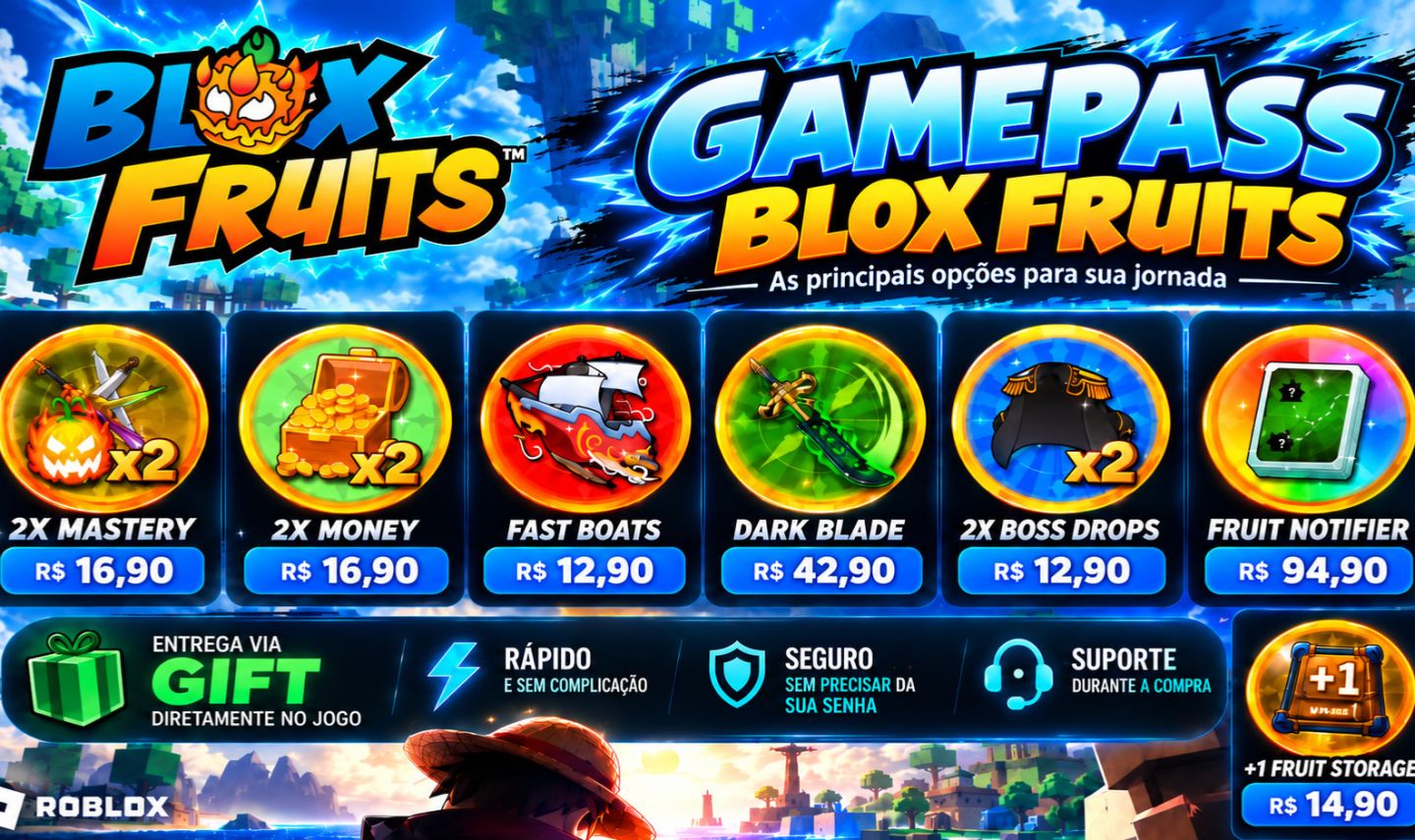 BLOX FRUITS | GAMEPASSES VIA GIFT | 2X MONEY, MASTERY, DARK BLADE, NOTIFIER