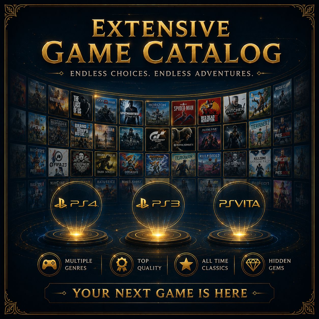 Platina - Desbloqueios de troféus nas plataformas PS4, S3 e PSVITA