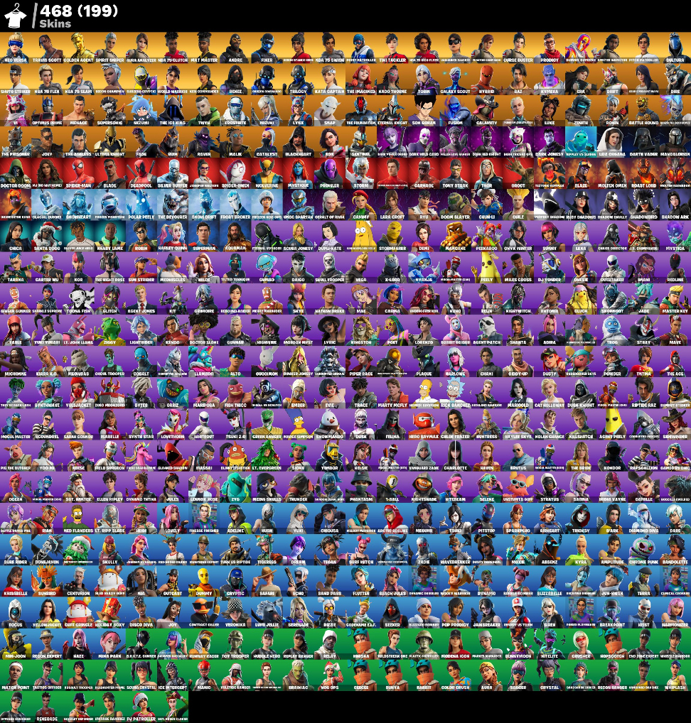 468 SKINS + TRAVIS SCOTT - CONTA FORTNITE INSANA!