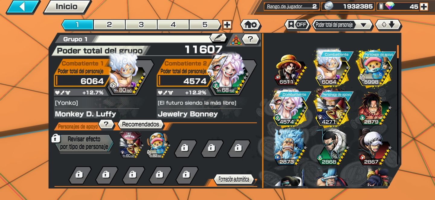 Conta iniciante de one piece bounty rush para sair rápida