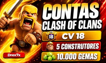 Contas Clash of Clans CV 18 + 5 Construtores + Full Acesso + Brindes