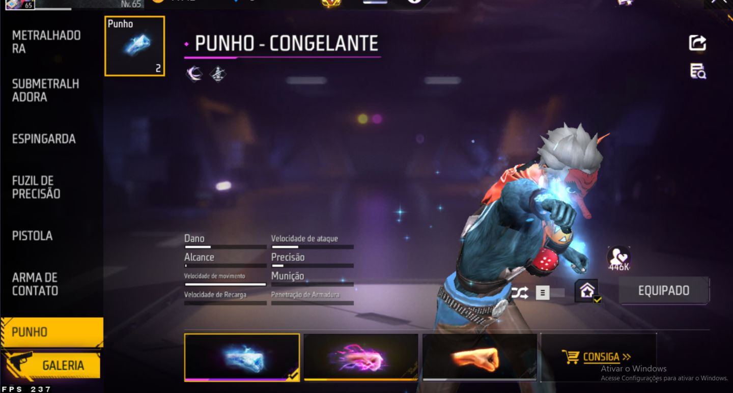 Conta free fire dois punhos full acess
