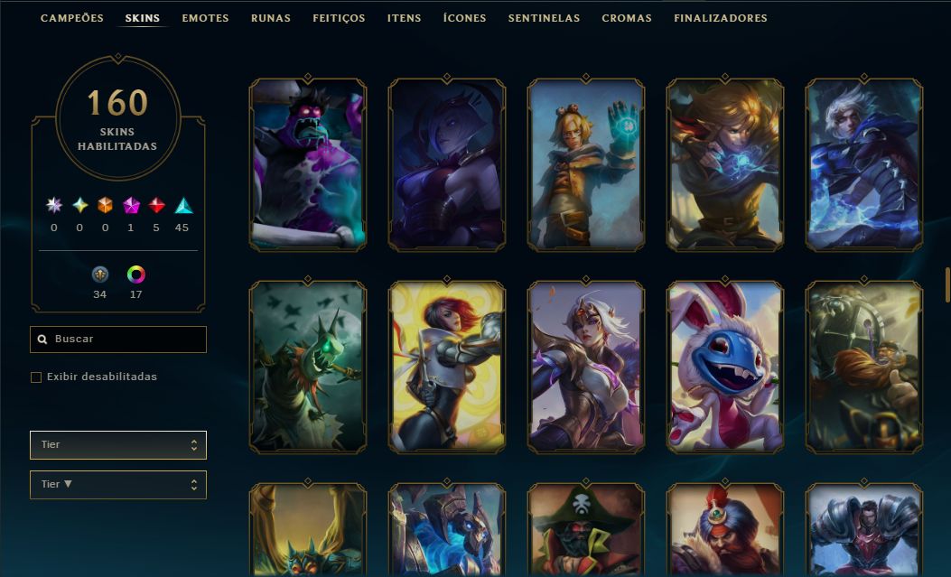 CONTA LOL | 160 SKINS | SEASON 2013