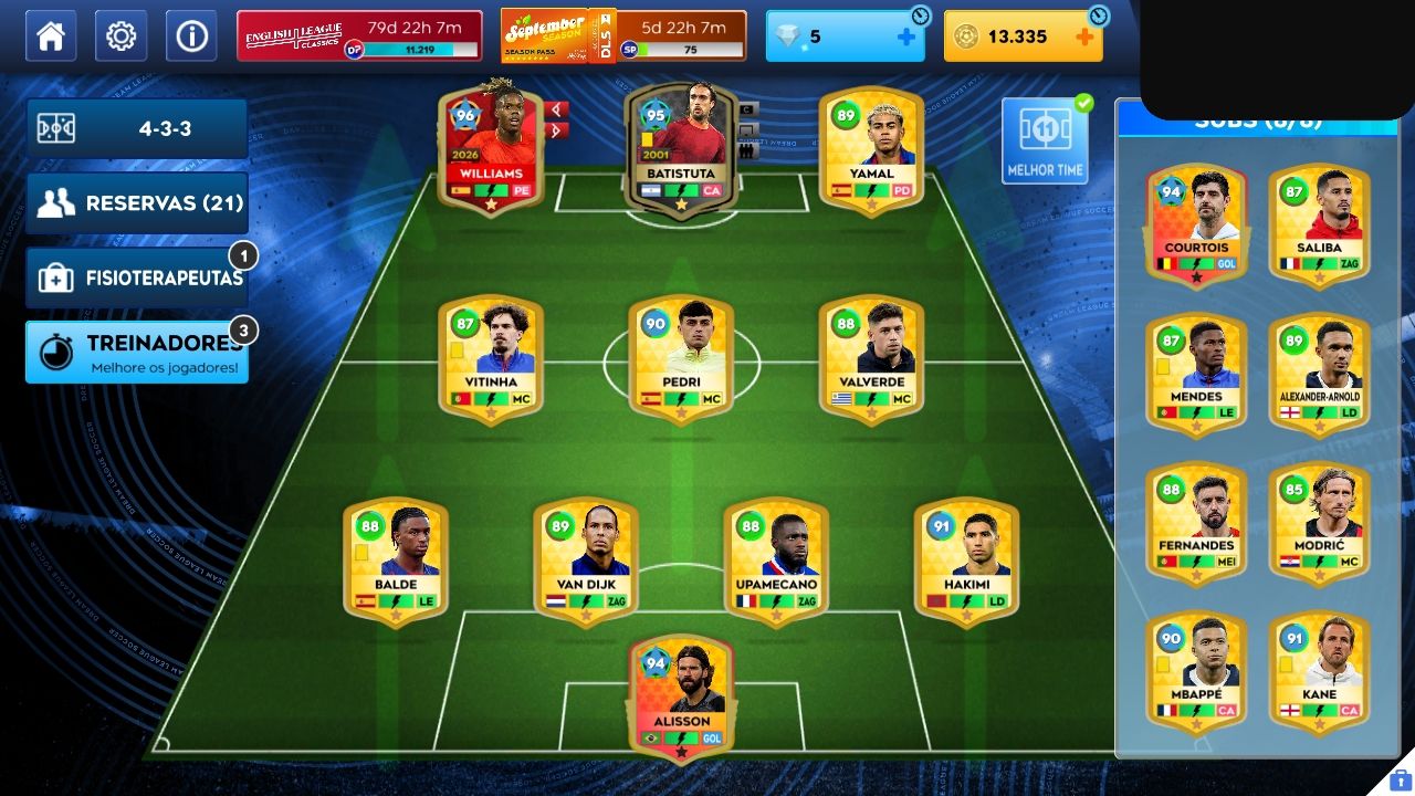 CONTA DE DREAM LEAGUE 26(DLS26). [40 JOGADORES]