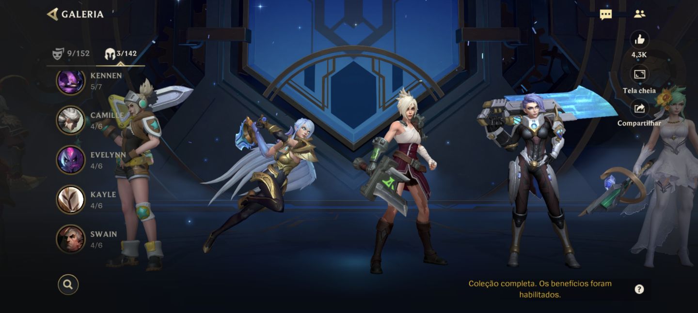 Conta de wild rift bem completa