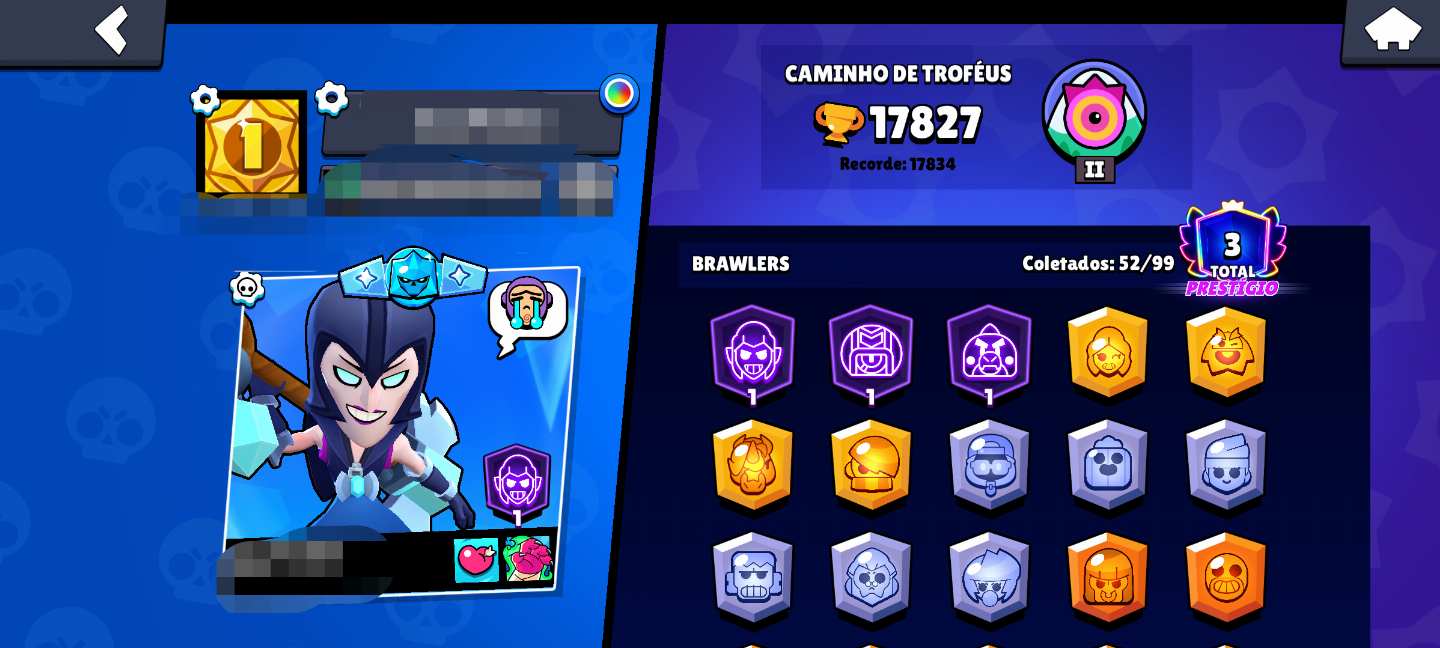 Conta Brawl Stars! 17827 Troféus, 52 Brawlers, 50 Skins e mais! ENTREGA IMEDIATA