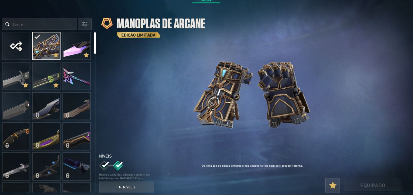 Conta Valorant Pacote Arcane 2.0 Lvl 76