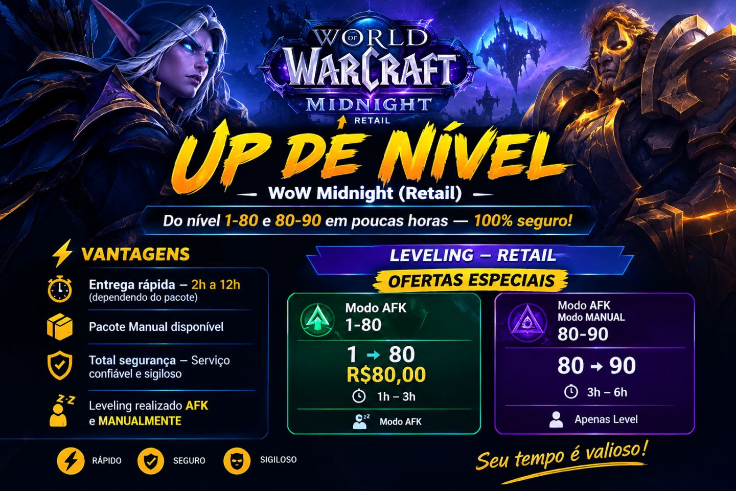 UP LEVELING - WOW RETAIL - LEVELING 1-80 - 80-90