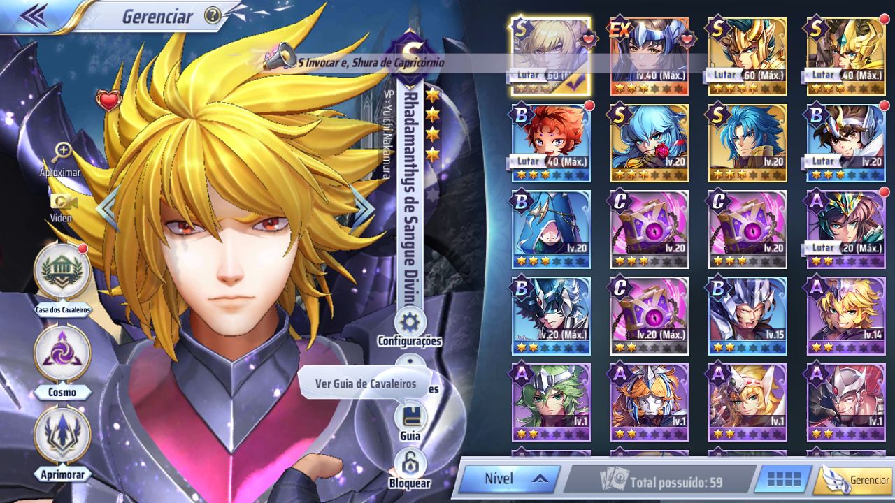 SAINT SEIYA AWAKENING COM KANON DE GEMEOS, PARTITA SS, RADA DIVINO E 300 GEMAS