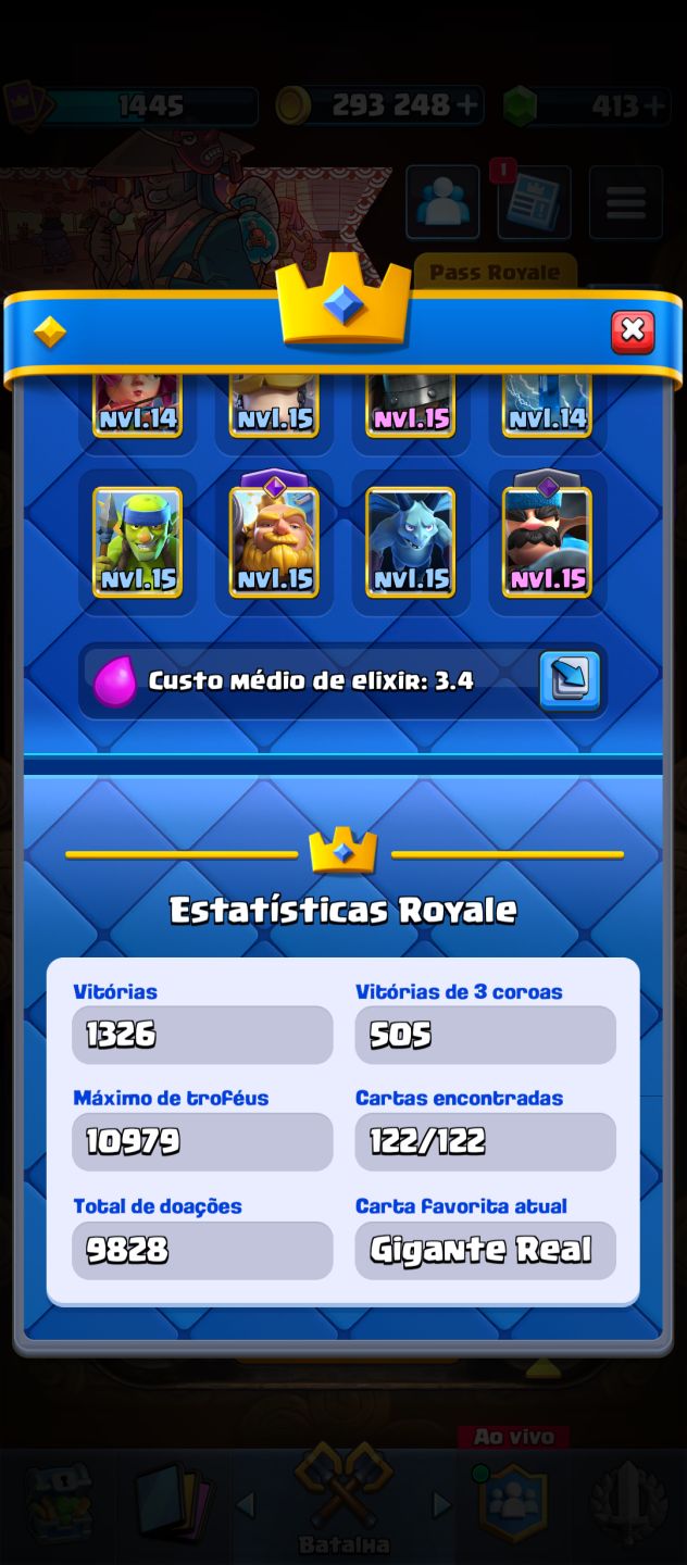 CONTA CLASH ROYALE NIVEL 14