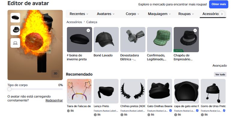 Conta com 9k de Robux e Legit Fedora