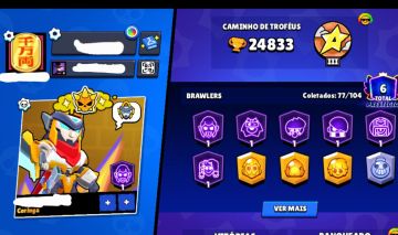 Conta Brawl, 24K troféus, diversas skin, 213 Gemas, 77 Brawlers + Brinde Secreto
