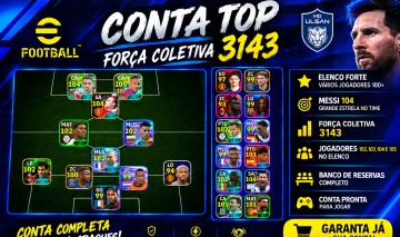 CONTA eFOOTBALL TOP | 3143 FORÇA | MESSI 104 | VÁRIOS JOGADORES 102+
