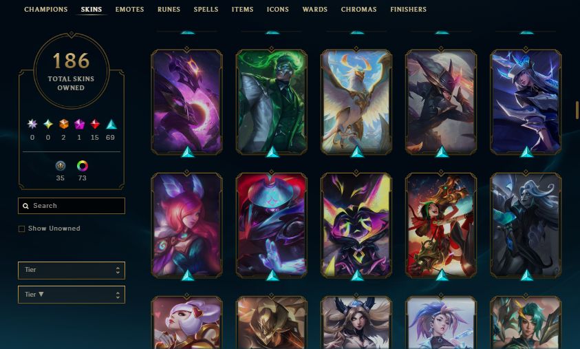 Conta Antiga de League Of Legends Todos os campeões - 186 skins