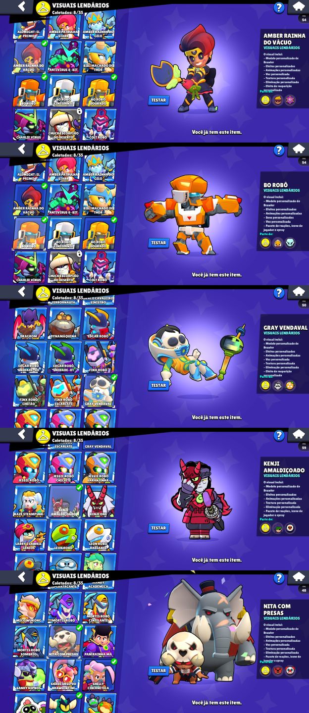 Brawl Stars 37K Troféus | 105 Brawlers | Skins Lendárias + MT Buffies