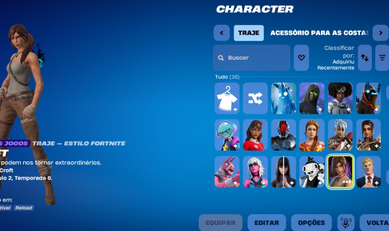 CONTA FORTINITE LARA CROFT