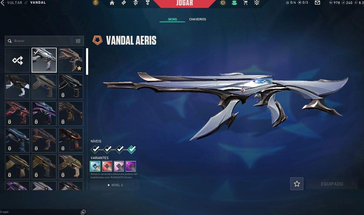 CONTA COM VP, CHAVEIRO IMORTAL, COM FACA E VANDAL AERIS, PRIMORDIUM,