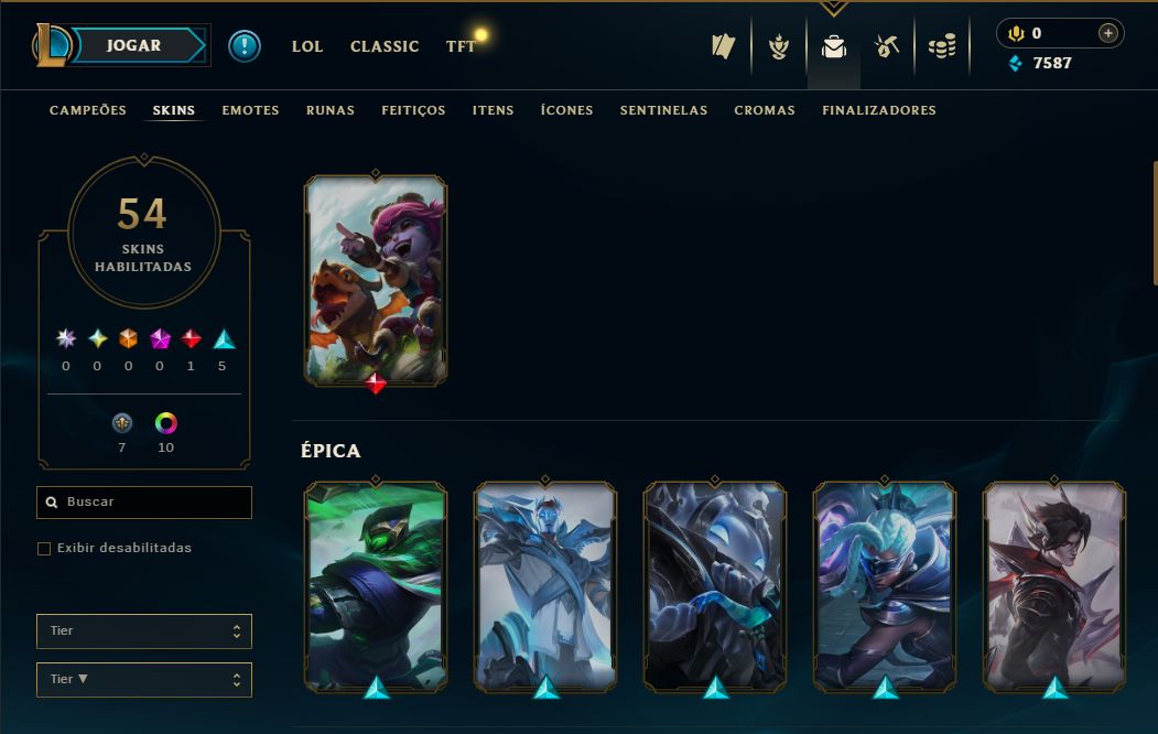 SKIN LENDÁRIA DEUS-REI DARIUS + [ QUASE 100 SKINS HABILITADAS ] + [ TROCA NICK ]