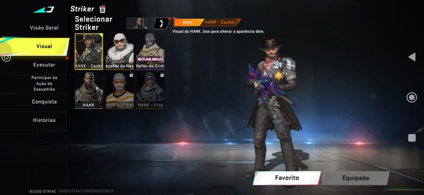 Conta blood strike muitas skins de armas e personagens,LVL 50