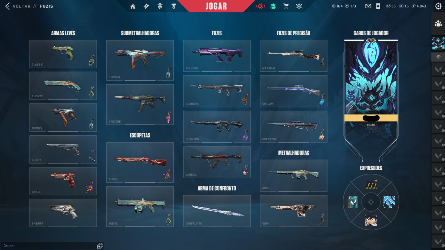 Conta League Of Legends e Valorant com Skins - Lv 490 (LOL) e Lv 70 (Valorant)
