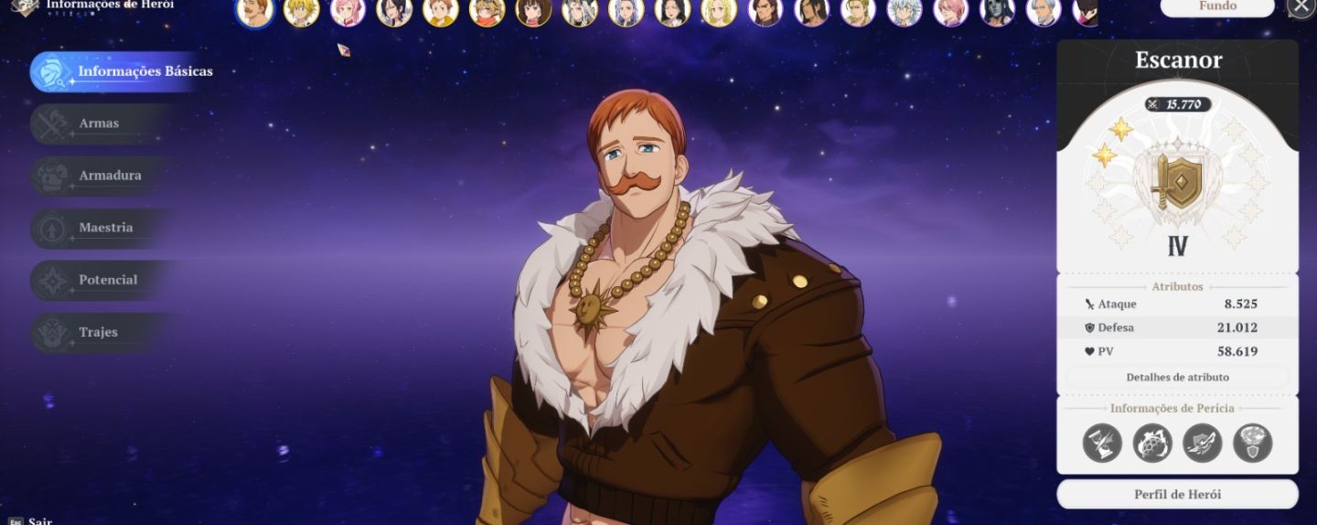 Conta iniciante Escanor + meliodas