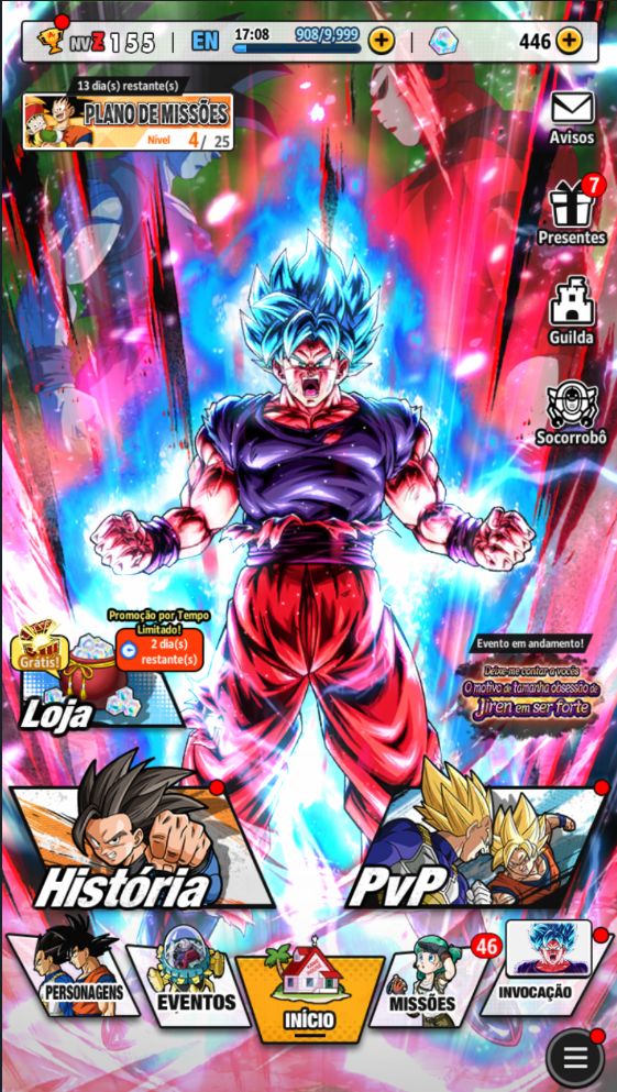 DRAGON BALL LEGENDS LVL 155, LR GOKU KAIOKEN + LFS ESTRELADOS