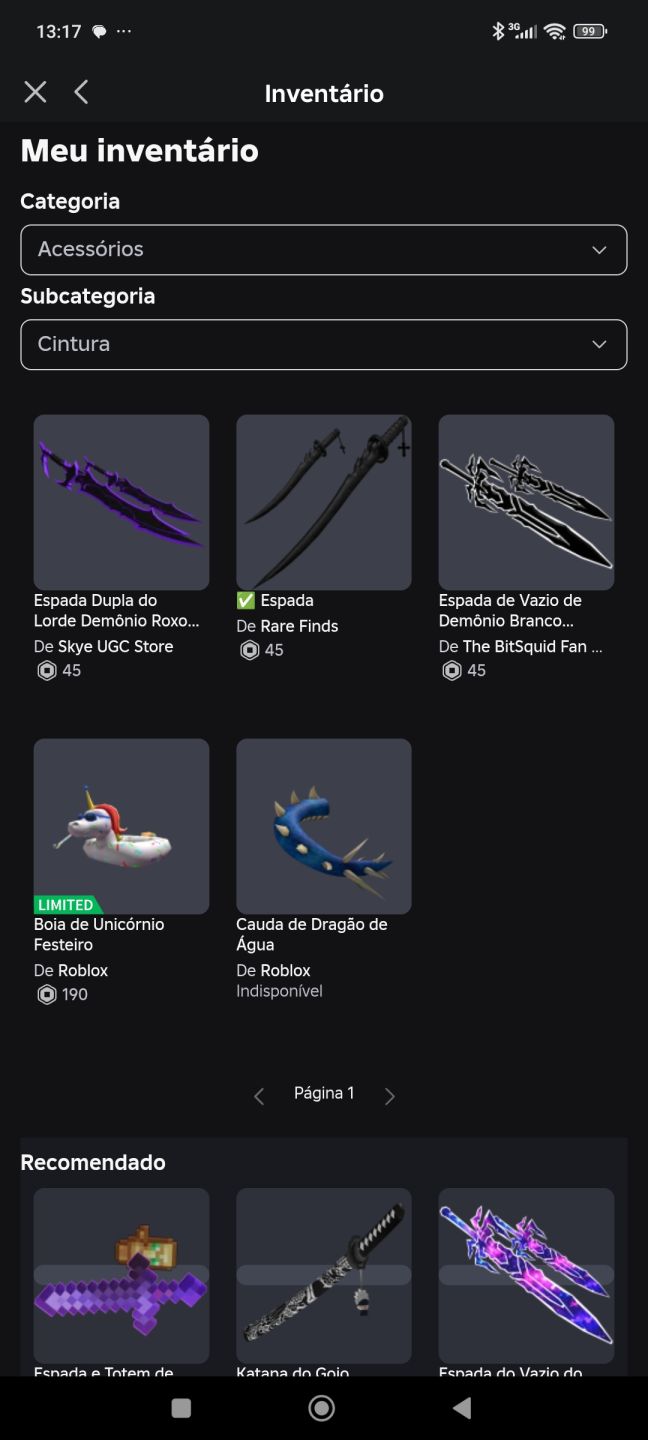 Conta Roblox antiga e rara diversos itens