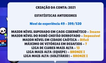 Conta Brawl Stars 2021