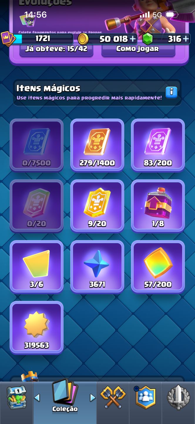 Conta Clash royale com varias cartas full