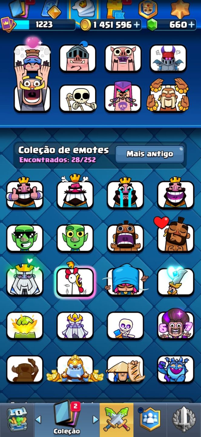 CONTA CLASH ROYALE 8.8K DE TROFÉUS, 1.4 MILHÕES DE OURO E 660 GEMAS.