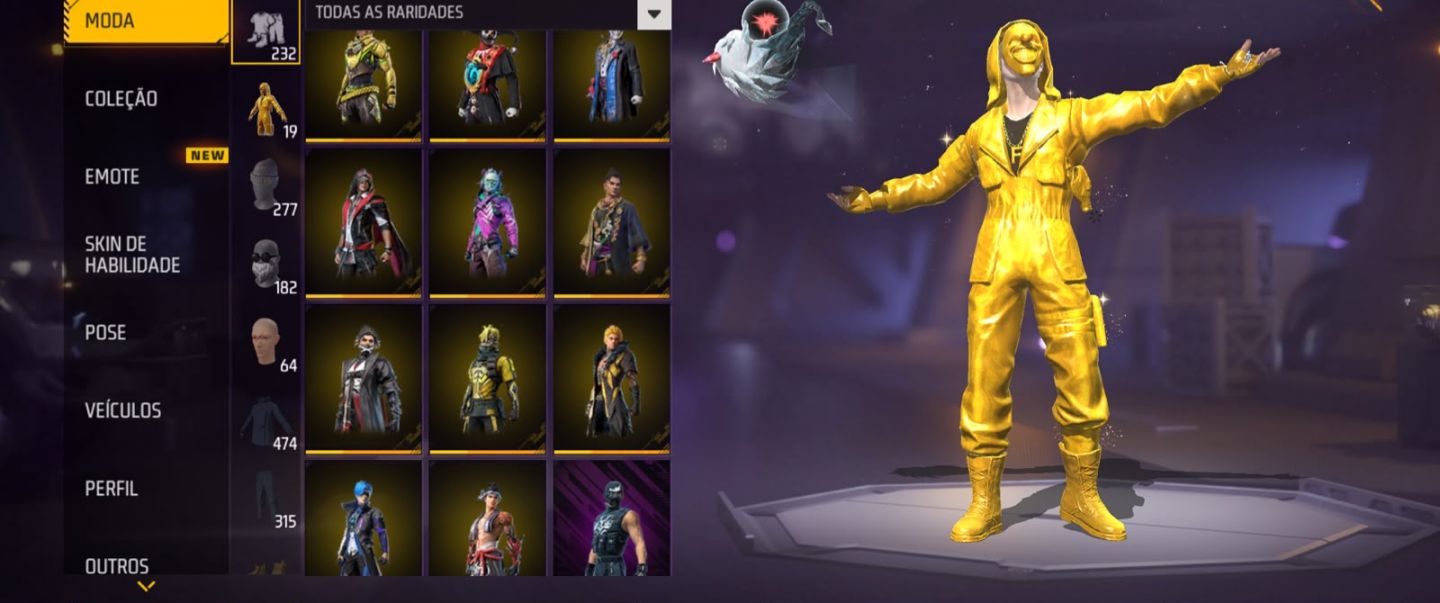 Conta de Free Fire com skins raras