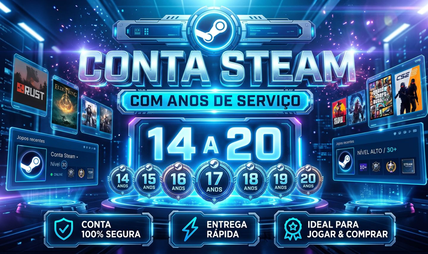 Contas Steam com 17-18 anos de Criação