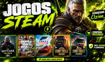(MAIS BARATOS) CONTA STEAM GTA V E FORZA HORIZON 5 + BRINDE DE 3 JOGOS