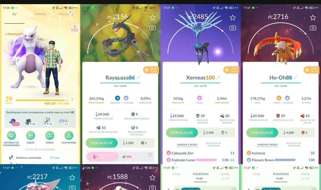 POKÉMON GO LVL 39| 48 LENDÁRIOS | 18 shiny | Xerneas 100% | L007