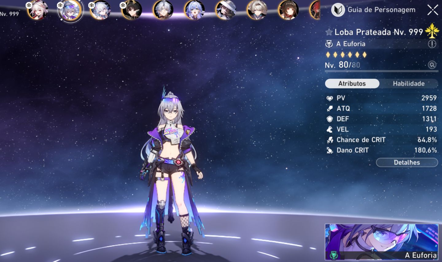 Conta endgame Honkai star rail hsr Time euforia muito forte e muito + eidolons