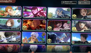 Conta jujutsu Kaisen phantom parade, upada, personagens meta todas as cores.