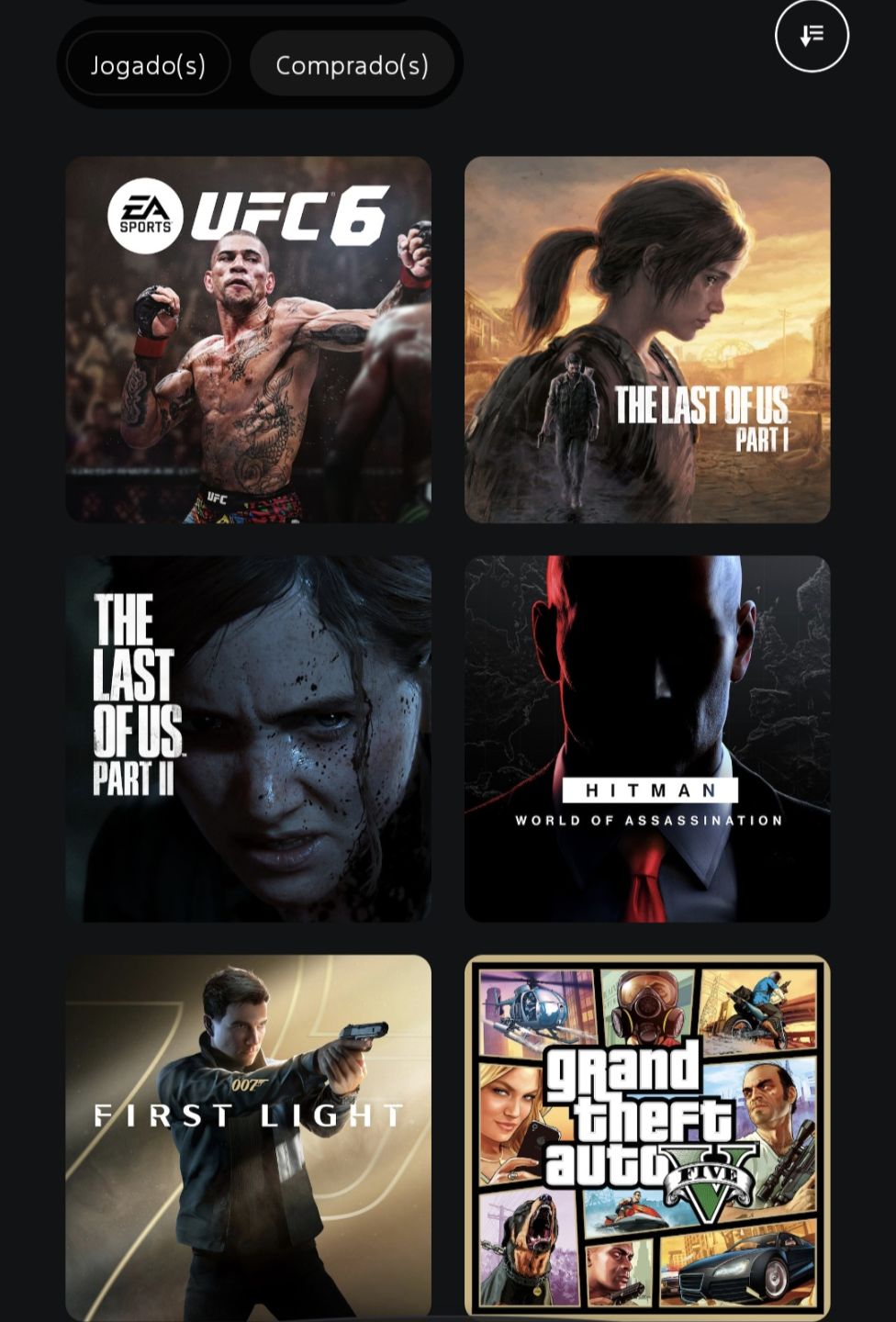 Conta top focando em ps5