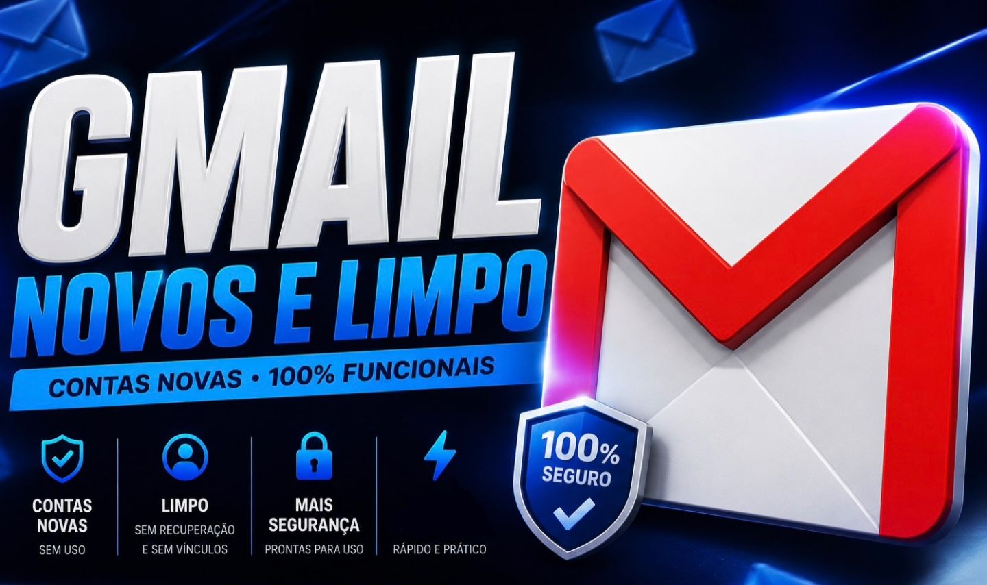 Contas GMAIL | IP BR | NOVOS E LIMPOS