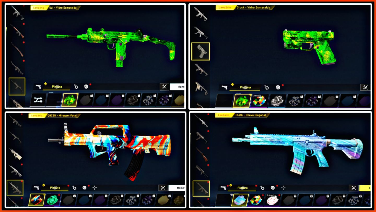 Conta Blood, Bastão, Chinelo, Skins de armas Eterna e Ultra, Skins de Strikers +