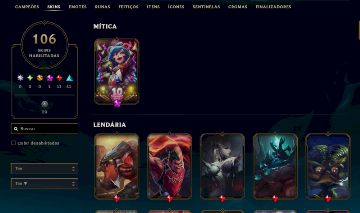 CONTA DE LOL | 106 SKINS | FULL ACESSO