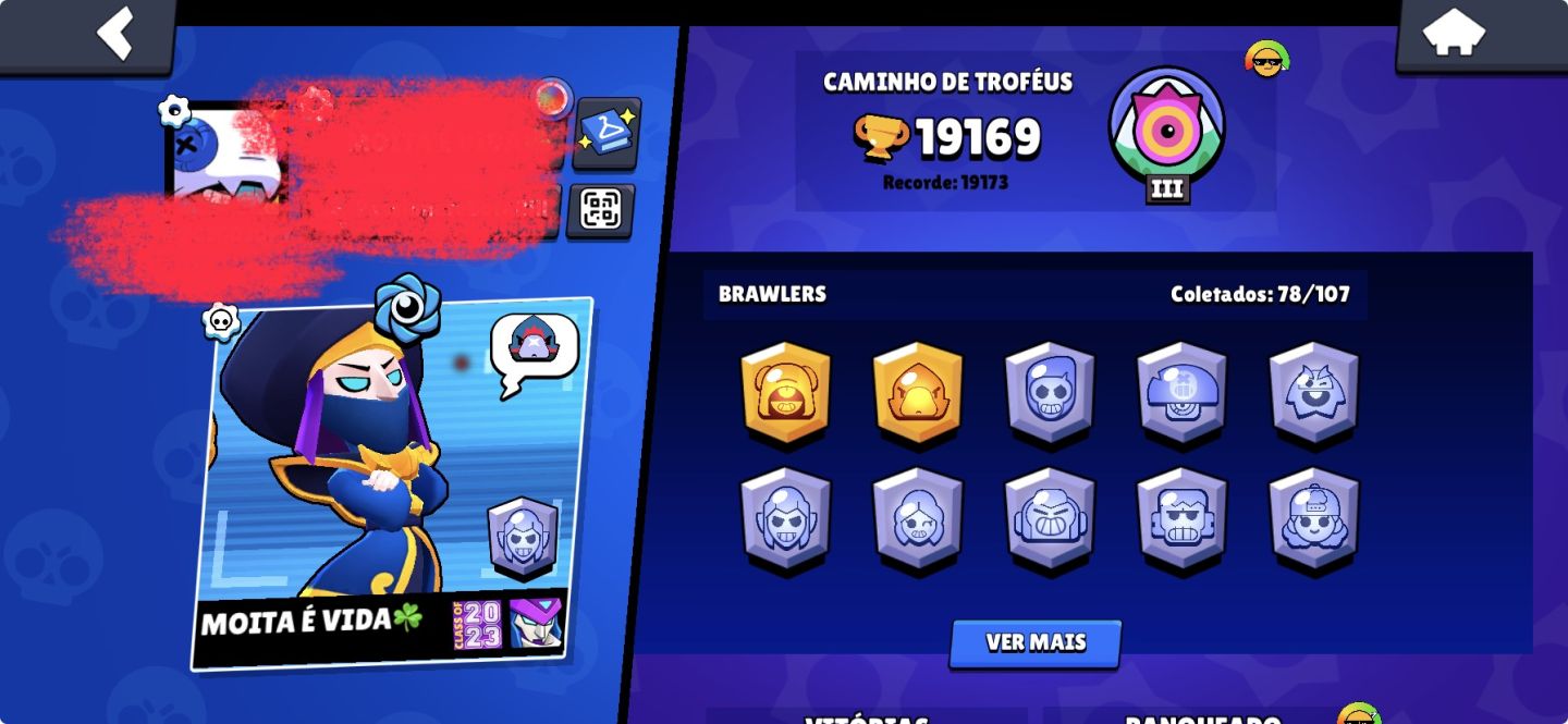 Conta de Brawl Stars com muitas skins