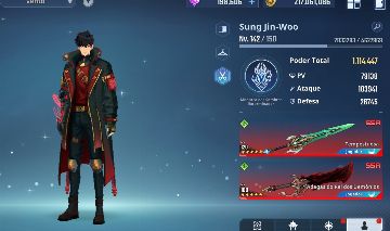 Solo leveling Arise nv140 +190k núcleos + comp de trevas, vento e fogo c5