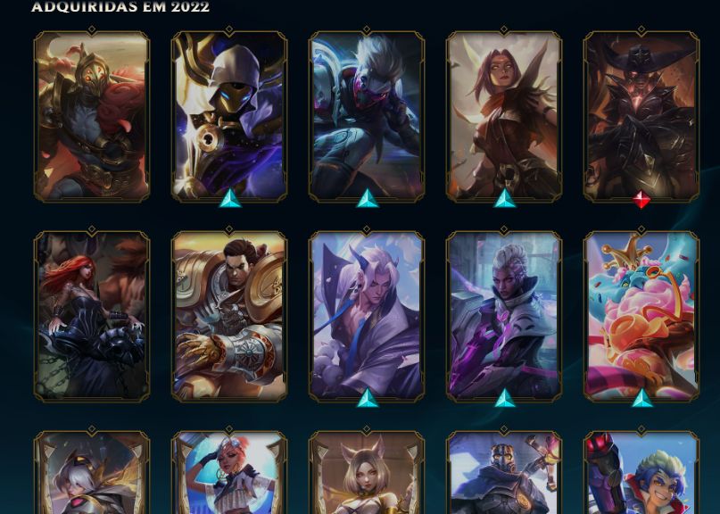 Conta League of Legends | All Champs | 262 Skins | MMR Alto | Prestígios 2022