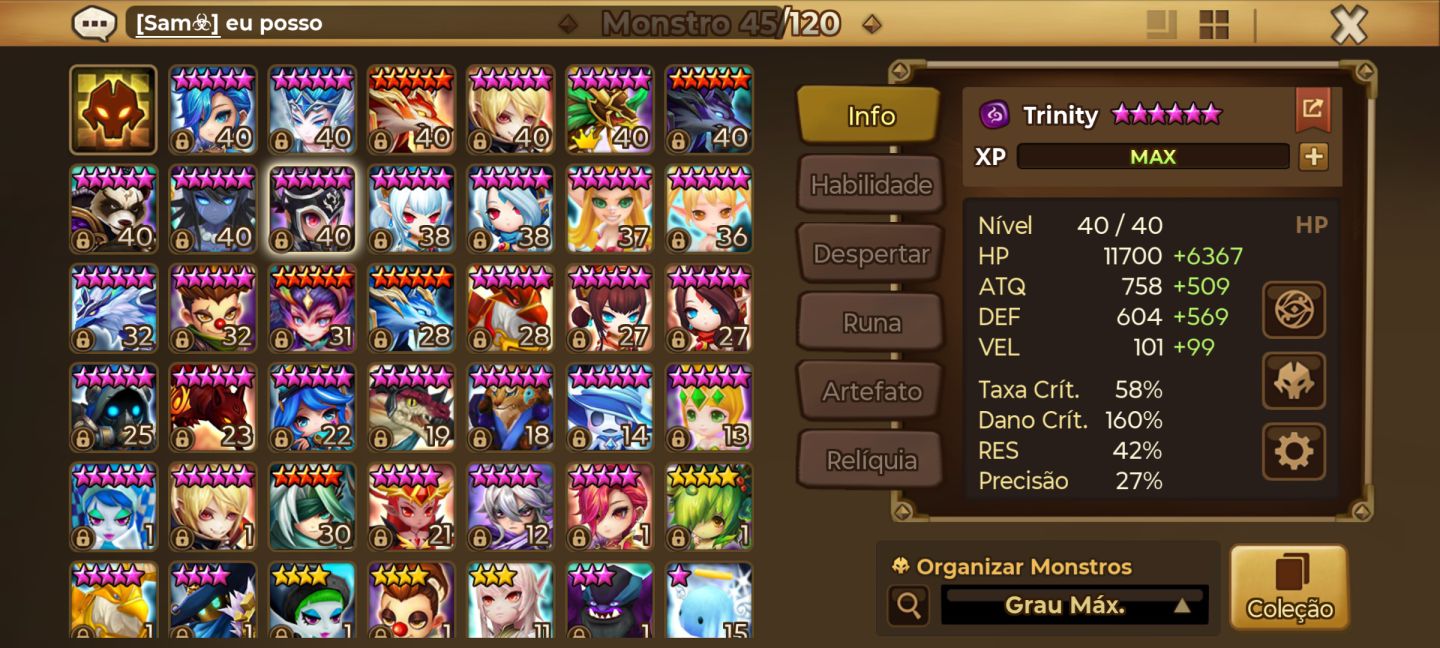 Conta START Summoners War à Venda | 2 LD 5 + Mi Ying e Trinity!