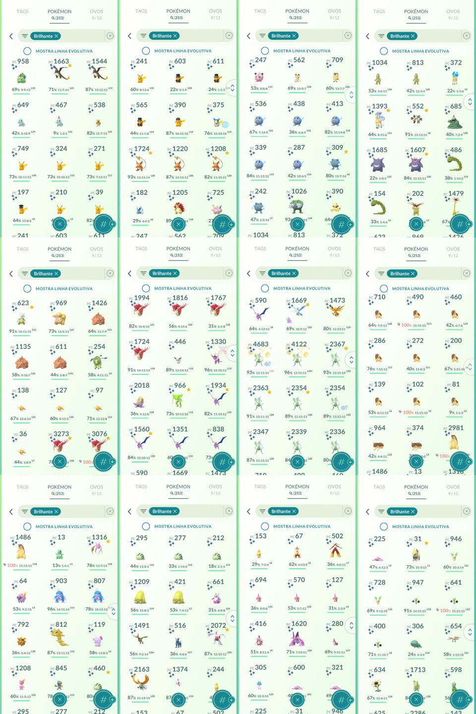CONTA LV70 DE 2019 32M DE DUST SHUNDOS RAROS LENDARIOS SHINYS FUNDO - POKEMON GO
