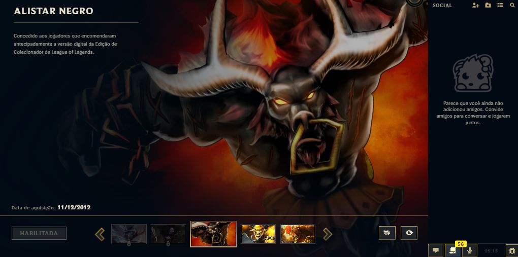 Conta LoL Rara | 590 Skins | Black Alistar + PAX TF | Nível 95